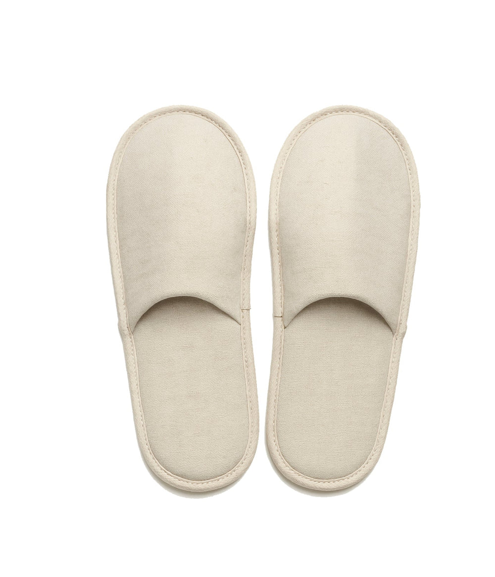 Linen Slippers with Cork Sole